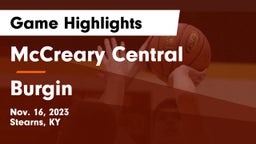 McCreary Central  vs Burgin Game Highlights - Nov. 16, 2023