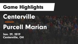 Centerville vs Purcell Marian Game Highlights - Jan. 29, 2019