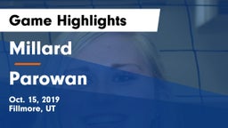 Millard  vs Parowan Game Highlights - Oct. 15, 2019