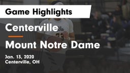 Centerville vs Mount Notre Dame  Game Highlights - Jan. 13, 2020
