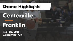 Centerville vs Franklin  Game Highlights - Feb. 20, 2020