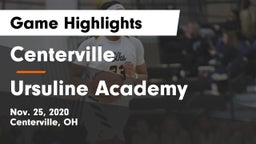 Centerville vs Ursuline Academy Game Highlights - Nov. 25, 2020