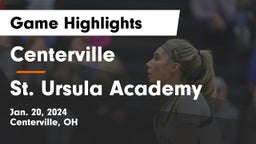 Centerville vs St. Ursula Academy  Game Highlights - Jan. 20, 2024