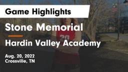 Stone Memorial  vs Hardin Valley Academy Game Highlights - Aug. 20, 2022