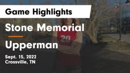 Stone Memorial  vs Upperman  Game Highlights - Sept. 15, 2022