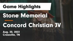 Stone Memorial  vs Concord Christian JV Game Highlights - Aug. 20, 2022