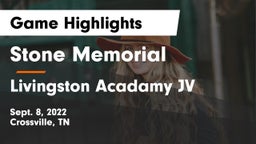 Stone Memorial  vs Livingston Acadamy JV Game Highlights - Sept. 8, 2022