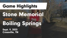 Stone Memorial  vs Boiling Springs Game Highlights - Sept. 9, 2023