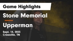 Stone Memorial  vs Upperman  Game Highlights - Sept. 14, 2023