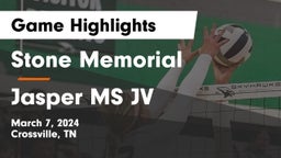 Stone Memorial  vs Jasper MS JV Game Highlights - March 7, 2024