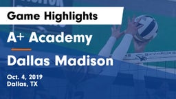A Academy vs Dallas Madison  Game Highlights - Oct. 4, 2019