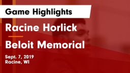 Racine Horlick vs Beloit Memorial  Game Highlights - Sept. 7, 2019