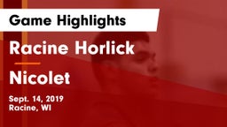 Racine Horlick vs Nicolet  Game Highlights - Sept. 14, 2019