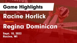 Racine Horlick vs Regina Dominican  Game Highlights - Sept. 10, 2022