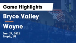 Bryce Valley  vs Wayne Game Highlights - Jan. 27, 2022
