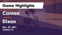 Canton  vs Dixon  Game Highlights - Dec. 22, 2021