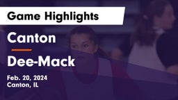 Canton  vs Dee-Mack Game Highlights - Feb. 20, 2024