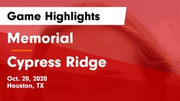 Memorial  vs Cypress Ridge  Game Highlights - Oct. 20, 2020