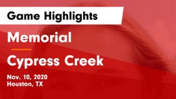 Memorial  vs Cypress Creek  Game Highlights - Nov. 10, 2020