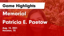 Memorial  vs Patricia E. Paetow  Game Highlights - Aug. 13, 2021