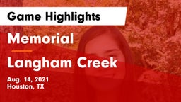 Memorial  vs Langham Creek  Game Highlights - Aug. 14, 2021