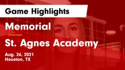 Memorial  vs St. Agnes Academy  Game Highlights - Aug. 26, 2021