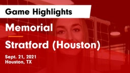 Memorial  vs Stratford  (Houston) Game Highlights - Sept. 21, 2021