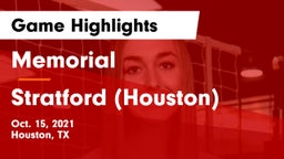 Memorial  vs Stratford  (Houston) Game Highlights - Oct. 15, 2021