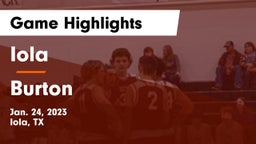 Iola  vs Burton  Game Highlights - Jan. 24, 2023
