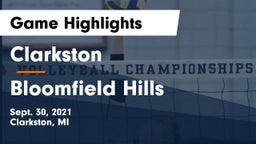 Clarkston  vs Bloomfield Hills  Game Highlights - Sept. 30, 2021