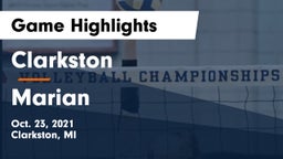 Clarkston  vs Marian Game Highlights - Oct. 23, 2021