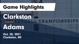 Clarkston  vs Adams  Game Highlights - Oct. 30, 2021