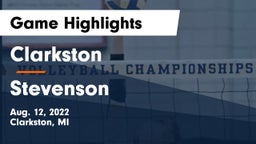 Clarkston  vs Stevenson  Game Highlights - Aug. 12, 2022