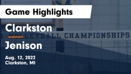 Clarkston  vs Jenison   Game Highlights - Aug. 12, 2022
