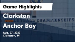 Clarkston  vs Anchor Bay  Game Highlights - Aug. 27, 2022