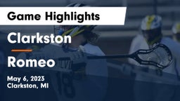 Clarkston  vs Romeo  Game Highlights - May 6, 2023