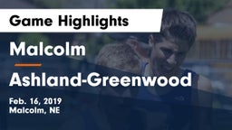 Malcolm  vs Ashland-Greenwood  Game Highlights - Feb. 16, 2019