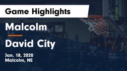 Malcolm  vs David City  Game Highlights - Jan. 18, 2020