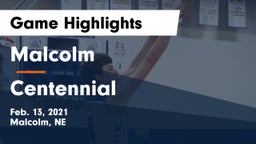 Malcolm  vs Centennial  Game Highlights - Feb. 13, 2021