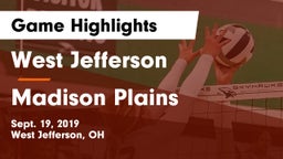 West Jefferson  vs Madison Plains  Game Highlights - Sept. 19, 2019