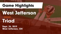 West Jefferson  vs Triad Game Highlights - Sept. 26, 2019