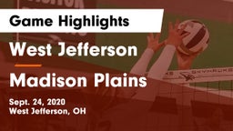 West Jefferson  vs Madison Plains  Game Highlights - Sept. 24, 2020