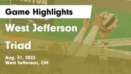 West Jefferson  vs Triad  Game Highlights - Aug. 31, 2023