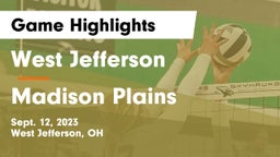 West Jefferson  vs Madison Plains  Game Highlights - Sept. 12, 2023