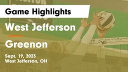 West Jefferson  vs Greenon  Game Highlights - Sept. 19, 2023