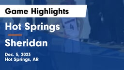 Hot Springs  vs Sheridan  Game Highlights - Dec. 5, 2023