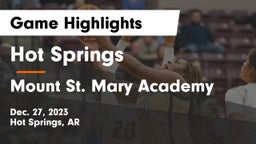 Hot Springs  vs Mount St. Mary Academy Game Highlights - Dec. 27, 2023