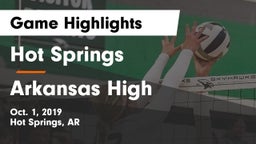 Hot Springs  vs Arkansas High Game Highlights - Oct. 1, 2019
