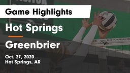 Hot Springs  vs Greenbrier  Game Highlights - Oct. 27, 2020