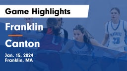 Franklin  vs Canton   Game Highlights - Jan. 15, 2024